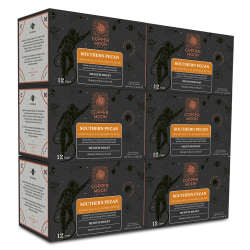 Copper Moon Single-Serve Coffee K-Cups, Southern Pecan, 12 K-Cups Per Pack, Case Of 6 Packs