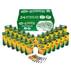 Crayola Crayons Bulk (24 Packs), Coloring Book Supplies, Crayons for Kids, Stocking Stuffers, Preschool Classroom Supplies, Gifts, Ages 3+
