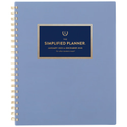 2025 Simplified by Emily Ley for AT-A-GLANCE® Weekly/Monthly Planner, 8-1/2" x 11", French Blue, January To December, EL36-905