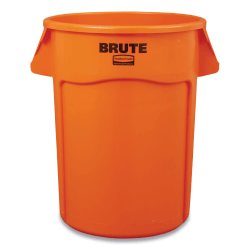 Rubbermaid® Commercial Brute Round Container, 44 gal, Plastic, Orange