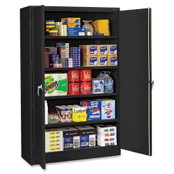 Tennsco® Jumbo Heavy-Gauge Steel Storage Cabinet, 5-Shelf, 78"H x 48"W, Black