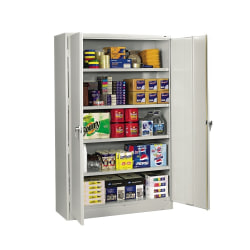 Tennsco Jumbo Steel Cabinets, 5 Shelves, 78"H x 48"W x 24"D, Light Gray