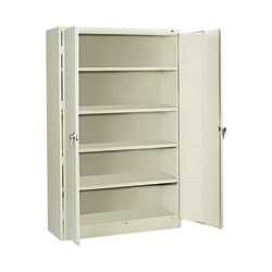 Assembled Jumbo Steel Storage Cabinet, 48w x 24d x 78h, Putty