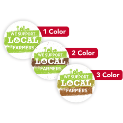 Custom 1, 2 Or 3 Color Printed Labels/Stickers, Round, 1-1/4", Box Of 250