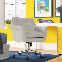 Serta® Ashland Mid-Back Office Chair, Light Gray/Chrome