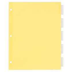 Avery® Office Essentials® 30% Recycled Dividers, 8 1/2" x 11", 5-Tab, Clear 30% Recycled Dividers/Clear Tabs
