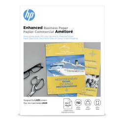 HP Enhanced Business Paper for Laser Printers, Glossy, Letter Size (8 1/2" x 11"), Heavy 40 Lb, Pack Of 150 Sheets (Q6611A)