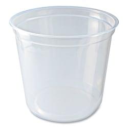 Fabri-Kal® Microwavable Deli Containers, 24 Oz, 4-1/8"H x 4-5/8"W x 4-5/8"D, Clear, Carton Of 500 Containers