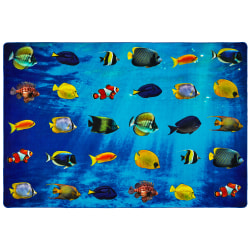 Carpets for Kids® Pixel Perfect Collection™ Friendly Fish Seating Rug, 8’x 12’, Multicolor