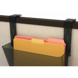 Deflecto Plastic Partition Brackets Break Resistant-Black - 0.5" Width x 3" Depth x 7" Height - Plastic - Black - 1 Each