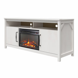 Ameriwood Home Augusta Electric Fireplace And TV Console For TVs Up To 65", 26-15/16"H x 59-5/8"W x 18-5/8"D, Ivory Oak