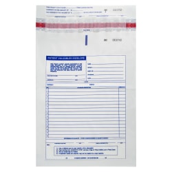Patient Valuables Form And Plastic Bag, Tamper Evident, Sequentially Numbered, 10" x 13", Pack Of 5,000 Sets