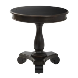 Office Star™ 425 Series Avalon Round Accent Table, 26-1/2"H x 26"W x 26"D, Antique Black