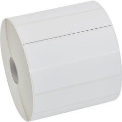 Zebra Z-Perform 2000D Thermal Label - 4"x 1" - Permanent Adhesive - Direct Thermal - White - Paper, Acrylic - 2340 / Roll - Perforated - 6 Roll