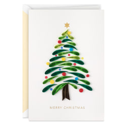 Hallmark Signature Quilled Paper Handmade Christmas Card (Merry and Bright Christmas Tree)