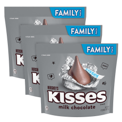 KISSES Hershey's® Milk Chocolate Family Pack Stand Up Bags, 17.9 Oz, Pack Of 3 Bags