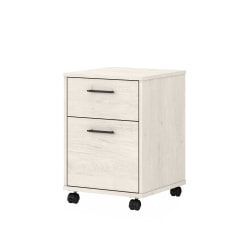 Bush Furniture Key West 16"D Vertical 2-Drawer Mobile File Cabinet, Linen White Oak, Delivery