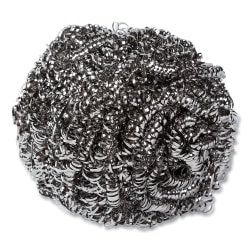 AmerCareRoyal® Stainless Steel Sponge, Polybagged, 1.75 oz, Gray, 12/Pack, 6 Packs/Carton