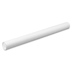 Quality Park White Kraft Fiberboard Mailing Tubes - 24" Length - 3" Diameter - Removable End Caps - Fiberboard, Kraft - 25 / Carton - White