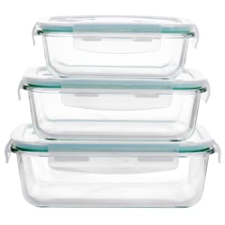 Martha Stewart 6-Piece Storage Containers With Leak Proof Lids, Clear