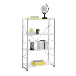 Realspace® Halton 46 3/4"H 3 Shelf Contemporary Bookcase, White/Light Finish