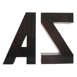 Realspace™ Bookends, 7-3/4"H x 10"W x 3-1/4"D, Warm Medium Brown, Set Of 2 Bookends