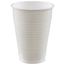 Amscan 436811 Plastic Cups, 12 Oz, Frosty White, 50 Cups Per Pack, Case Of 3 Packs