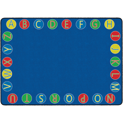 Flagship Carpets Alphabet Circles Rug, 6' x 8' 4", Multicolor