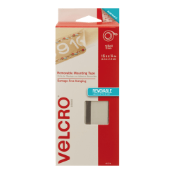 VELCRO® Brand Removable Mounting Tape, 0.75" x 15', White