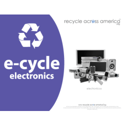 Recycle Across America Electronics Standardized Recycling Labels, ECYCL-8511, 8 1/2" x 11", Purple