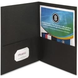 Business Source Letter Recycled Pocket Folder - 8 1/2"x11" - 100 Sheet Capacity - 2 Inside Front & Back Pocket(s) - 78490