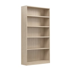 Bush Furniture 72"H Universal Tall 5 Shelf Bookcase, Natural Elm, Standard Delivery