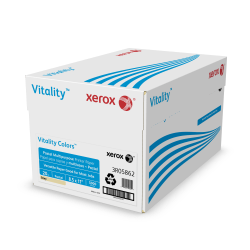 Xerox® Vitality Colors™ Pastel Color Multi-Use Printer & Copy Paper, Ivory, Letter (8.5" x 11"), 5000 Sheets Per Case, 20 Lb, 30% Recycled, Case Of 10 Reams