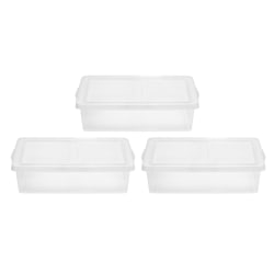 Iris® Snap Top Storage Boxes, 7 Gallon, Clear, Set Of 3 Boxes
