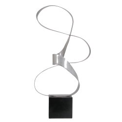 Realspace™ Ribbon Helix Desktop Figurine, 15-3/4"H x 8-1/2"W x 5-1/2"D, Silver/Black