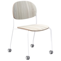 KFI Studios Tioga Laminate Guest Chair With Casters, Ash/White