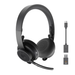 Logitech Zone 900 On-Ear Wireless Bluetooth Headset with Advanced Noise-Canceling Microphone - Black