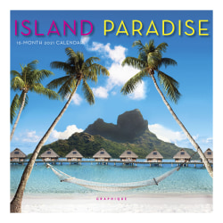 Graphique Travel Mini Monthly Calendar, 7" x 7", Island Paradise, January To December 2021
