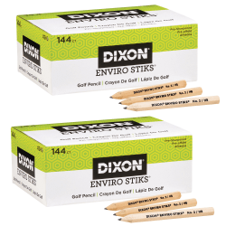Dixon EnviroStiks Golf Pencils, 144 Per Pack, Set Of 2 Packs
