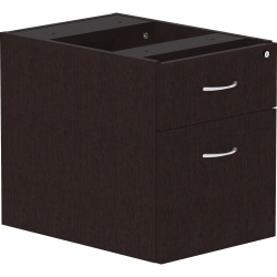 Lorell® Essentials 22"D Vertical Pedestal File Cabinet With 1 Box Drawer And 1 File Drawer, Espresso