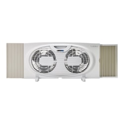 Lasko Twin Window Fan - 2 Speed - Quiet, Carrying Handle, Manual Control, Energy Efficient, Safety Fuse - 10.2" Height x 5.2" Width - White