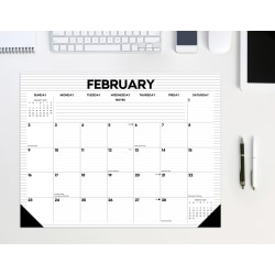 2025 Willow Creek Press Monthly Desk Pad Calendar, 22" x 17", Pinstripe, January 2025 To December 2025, 48245