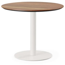 Branch Furniture Round Bistro Table, 30"H x 36"W x 36"D, Walnut Top/White Base
