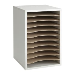 Safco® Vertical Desk Top Sorter, 11 Compartment, 16" H x 10&frac34;" W x 12" D, Gray