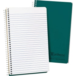 Ampad Oxford Wirebound Notebook, 5" x 8", Narrow Rule, 80 Sheets, Recycled, Green