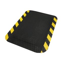 M+A Matting Hog Heaven® Anti-Fatigue Mats, 3' x 5', Black/Yellow Striped