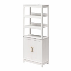 Mr. Kate Tess 2-Door 78"H 6-Shelf Bookcase With Modular Storage Options, Ivory Oak