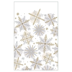 Amscan Christmas Snowflake Paper Table Covers, Rectangular, 54" x 102", White/Gold/Silver, Pack Of 3 Covers