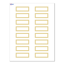 Avery® Print-To-The-Edge Labels With Sure Feed® Technology, S00-D1G-PRWMP10, Rectangle, 1" x 2-5/8", Matte White, Preprinted Gold Beads Design, Pack Of 160