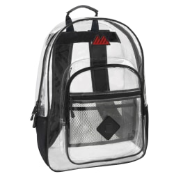 Summit Ridge Clear Backpacks, Black, Pack Of 24 Backpacks